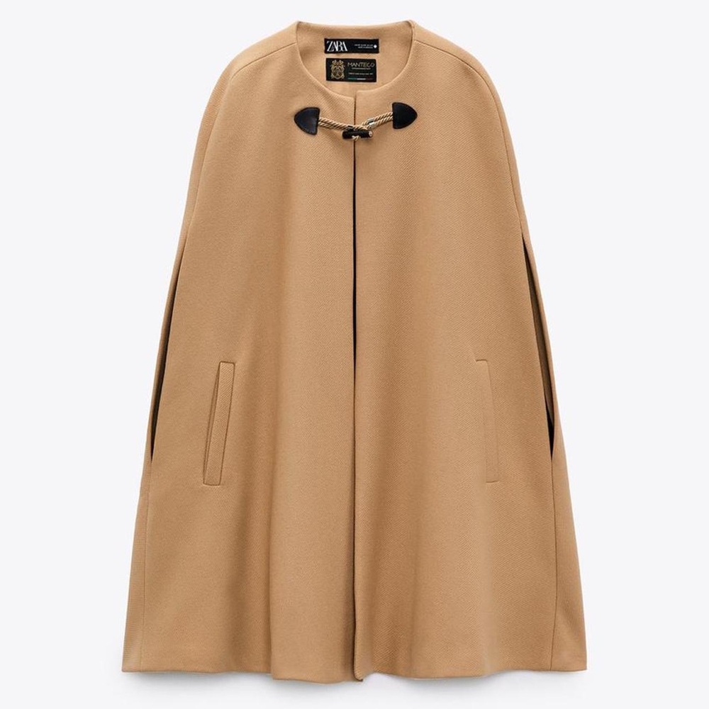 Zara Manteco Tan Cape Jacket